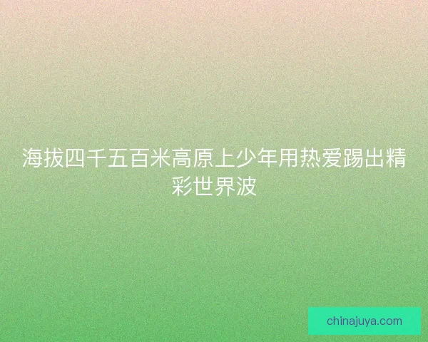 海拔四千五百米高原上少年用热爱踢出精彩世界波